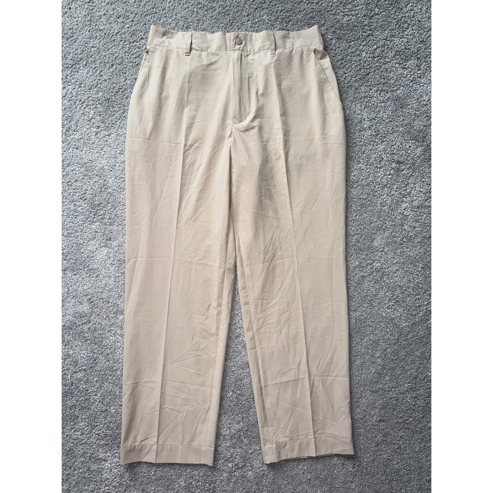 GapFit Womens Tan High Rise Pleated Straight Leg Trousers Pants Small Petite NWT